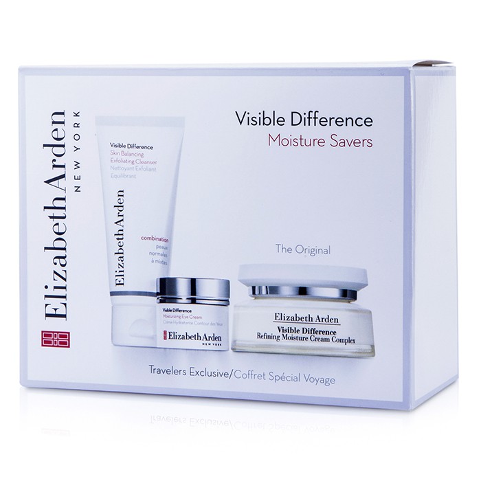Elizabeth Arden Visible Difference Moisture Savers Set: Moisture Cream Complex + Exfoliating Cleanser + Eye Cream 3pcsProduct Thumbnail