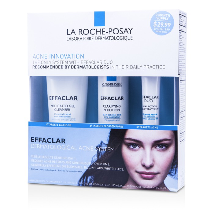 La Roche Posay Effaclar 3 Step System: Gel Cleanser 100ml + Clarifying Solution 100ml + Acne Treament 20ml 02773 3pcsProduct Thumbnail