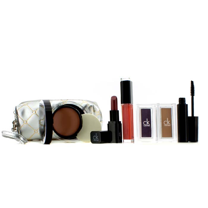 Calvin Klein MakeUp Set With Silver Cosmetc Bag (1xFoundation, 1xMascara, 2xEyeshadow, 1xLipstick, 1xLip Gloss, 1xCosmetic Bag) 6pcs+1bagProduct Thumbnail