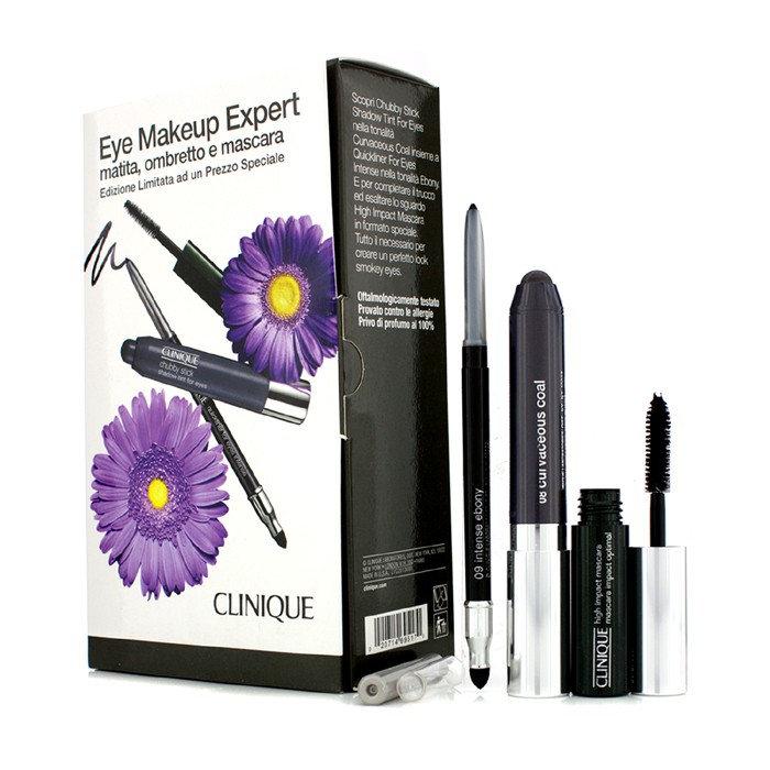Clinique Eye Makeup Expert Sada pre líčenie očí (1x ceruzka, 1x Chubby Stick očné tiene, 1x Intenzívna riasenka) – sivý odtieň 3pcsProduct Thumbnail