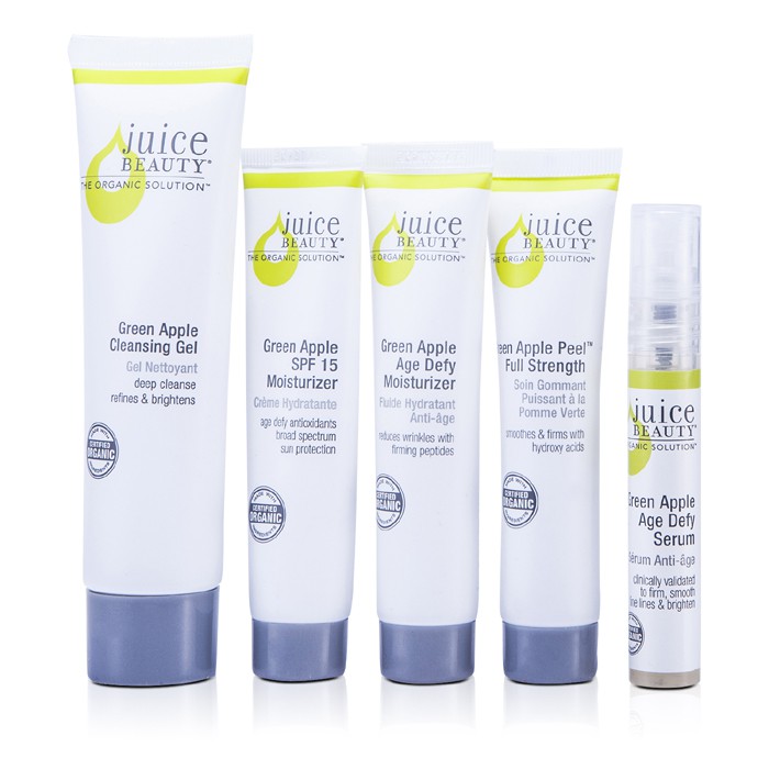 Juice Beauty Age Defy Solutions: Cleansing Gel 60ml + Moisturizer 15ml + Moisturizer SPF 15 15ml + Green Apple Peel 15ml + Serum 7ml (Exp. Date: 07/2015) 5pcsProduct Thumbnail