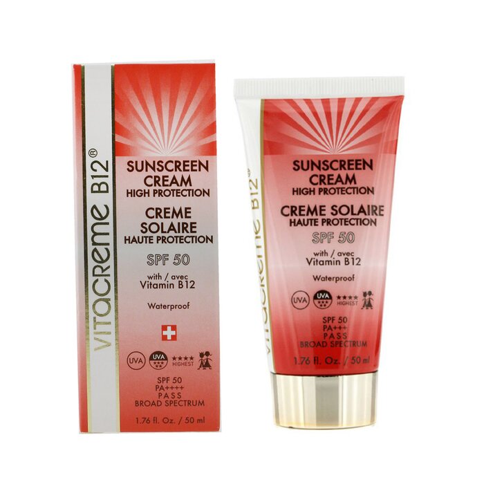 Vitacreme B12 ครีมกันแดดปกป้องผิวหน้า Sunscreen Cream High Protection SPF 50 (กันน้ำ) 50ml/1.76ozProduct Thumbnail