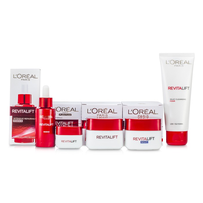 L'Oreal RevitaLift Partners Promo Pouch: Foam 100ml + Essence 30ml + Eye Cream 15ml + Day Cream + Night Crea 5pcs+1bagProduct Thumbnail