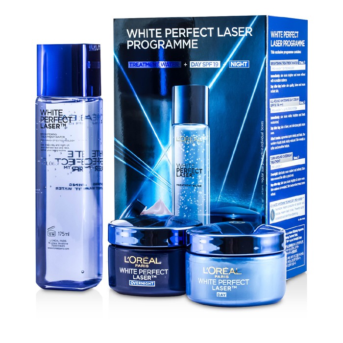 L'Oreal White Perfect Laser: مياه معالجة 175مل + كريم نهاري 50مل + معالج ليلي 50مل 3pcsProduct Thumbnail
