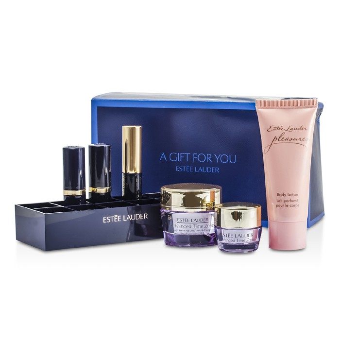 雅诗兰黛 Estee Lauder A Gift For You: Advanced Time Zone + Eye Cream + Body Lotion + Mascara + 2x Lipstick + Lipstick Caddy (Box Slightly Damaged) 7pcsProduct Thumbnail