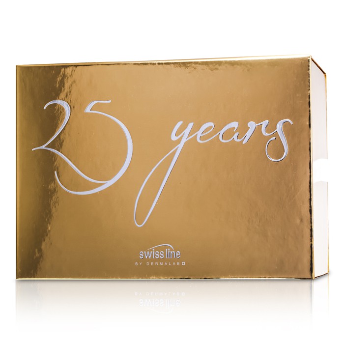 Swissline 25th Anniversary Cell Shock -kultapakkaus: Rich Cream 50ml, Eye Complex 15ml, Yövoide 10ml, Esanssi 15ml, laukku 4pcs+1bagProduct Thumbnail