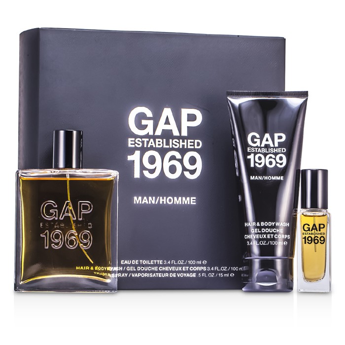 Gap Kit Established 1969 Man: Eau De Toilette Spray 100ml/3.4oz + Travel Spray 15ml/0.5oz + Sabonete Liquido 100ml/3.4oz 3pcsProduct Thumbnail