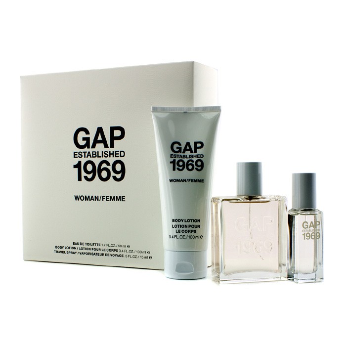 Gap Kit Established 1969 Woman: Eau De Toilette Spray 50ml/1.7oz + Travel Spray 15ml/0.5oz + Loção Para Corpo 100ml/3.4oz 3pcsProduct Thumbnail