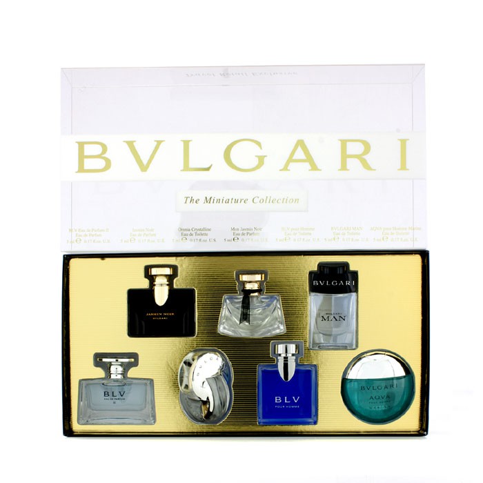 Bvlgari Miniature Kazeta: BLV II, Jasmin Noir, Mon Jasmin Noir, Omnia Crysrailine, Aqva, BLV, Man 7x5ml/0.17ozProduct Thumbnail