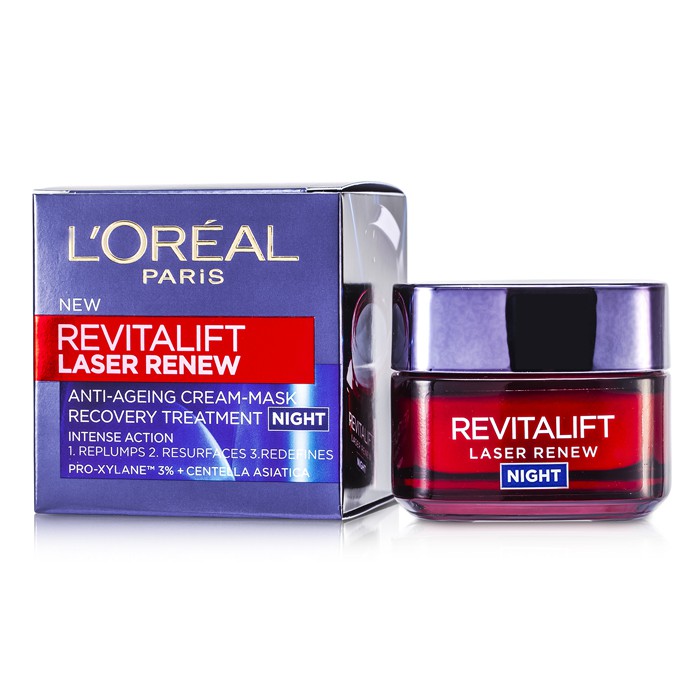 L'Oreal Revitalift Laser Renew Anti-Ageing Cream-Mask Recovery Treatment Night - טיפול קרם מסיכה לילה אנטי-אייג׳ינג 50ml/1.7ozProduct Thumbnail