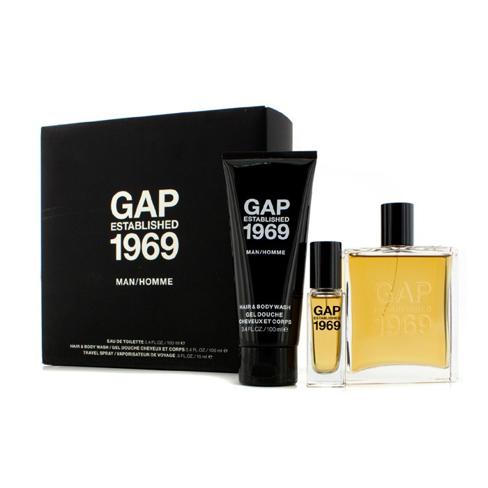 Gap Established 1969 Man Coffret: Eau De Toilette Spray 100ml/3.4oz + Travel Spray 15ml/0.5oz + Hair & Body Wash - Pembersih Tubuh 100ml/3.4oz 3pcsProduct Thumbnail