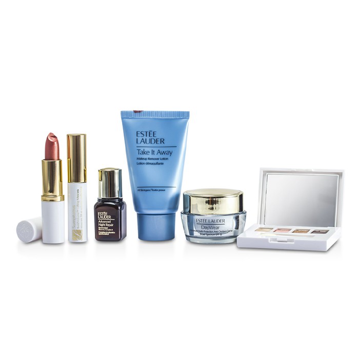 Estee Lauder Travel Set: Makeup Remover + Resilience Lift Face & Neck Cream + ANR II + EyeShadow Palette + Mascara #01 + Lipstick #83 + Bag 6pcs+1bagProduct Thumbnail
