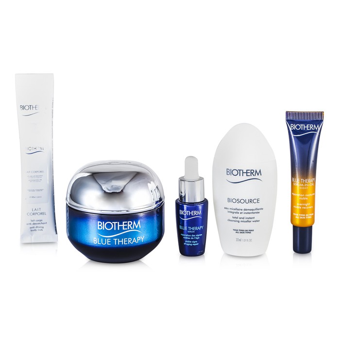 Biotherm Blue Therapy Set: Cream 50ml + Cleansing Water 30ml + Serum 7ml + Serum In Oil 10ml + Body Milk 10ml 5pcsProduct Thumbnail