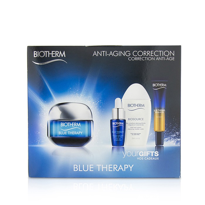 Biotherm Set Blue Therapy: Crema 50ml + Agua Limpiadora 30ml + Suero 7ml + Suero En Aceite 10ml + Leche Corporal 10ml 5pcsProduct Thumbnail