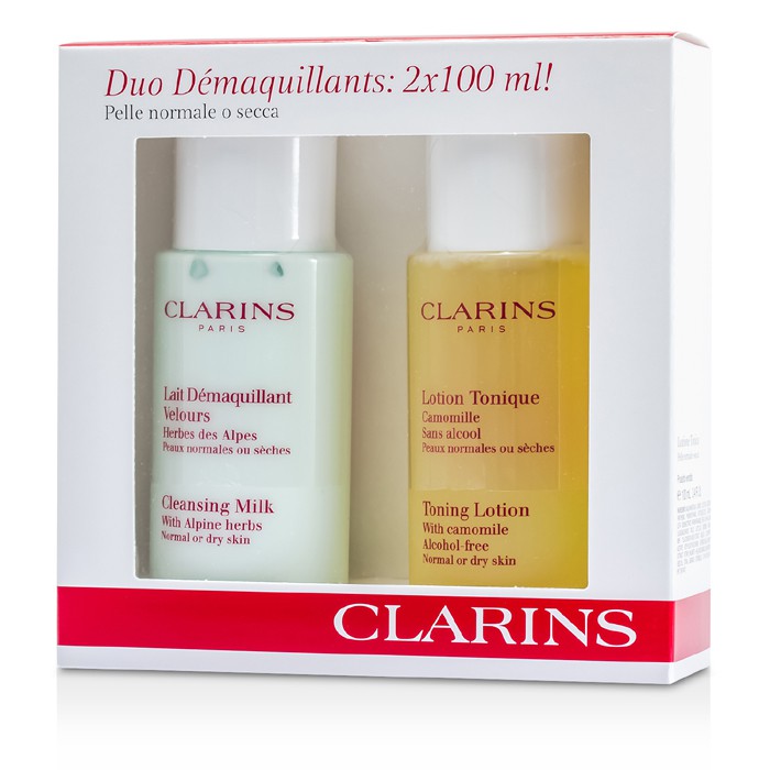 Clarins Set Demachiant Duo (Ten Normal/Uscat): Lapte Demachiant 100 ml + Loțiune Tonică 100ml 2x100ml/3.4ozProduct Thumbnail