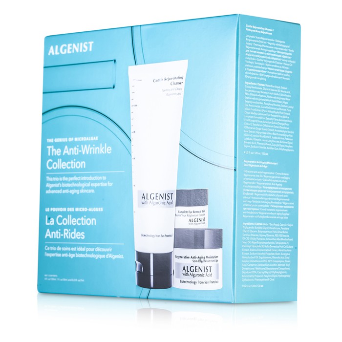 Algenist The Anti-Wrinkle Collection: Limpiador Rejuvenecedor Suave 120ml + Hidratante Anti Envejecimiento Regenerador 30ml + Bálsamo de Ojos 7ml 3pcsProduct Thumbnail