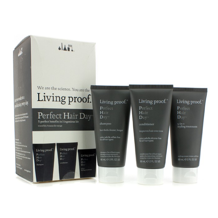 Living Proof Perfect Hair Day (PHD) Travel Kit : Shampoo 60ml + Conditioner 60ml + 5-in-1 Styling Treatment 60ml 3pcsProduct Thumbnail