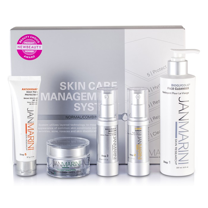 Jan Marini Skin Care Management System: Cleanser + Protectant + Serum + Lotion + Cream (Normal/Combination Skin) (Exp. Date 1/2015) 5pcsProduct Thumbnail