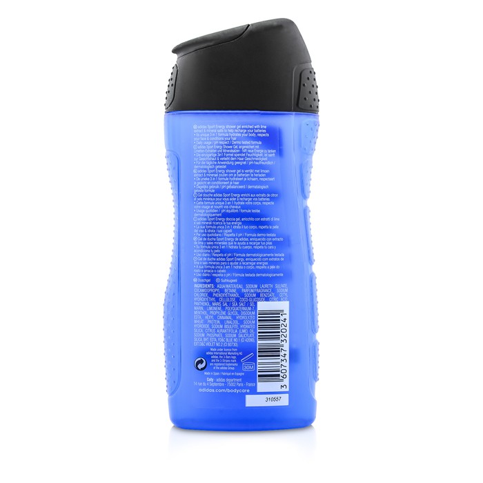 Adidas Sport Energy 3 In 1 Shower Gel, Shampoo & Face Wash 250ml/8.4ozProduct Thumbnail