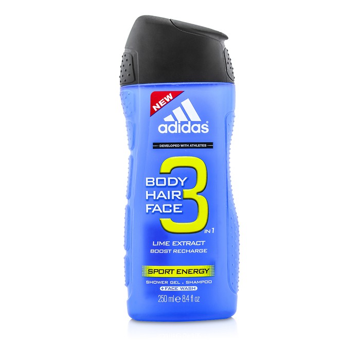 Adidas Sport Energy 3 In 1 Shower Gel, Shampoo & Face Wash 250ml/8.4ozProduct Thumbnail