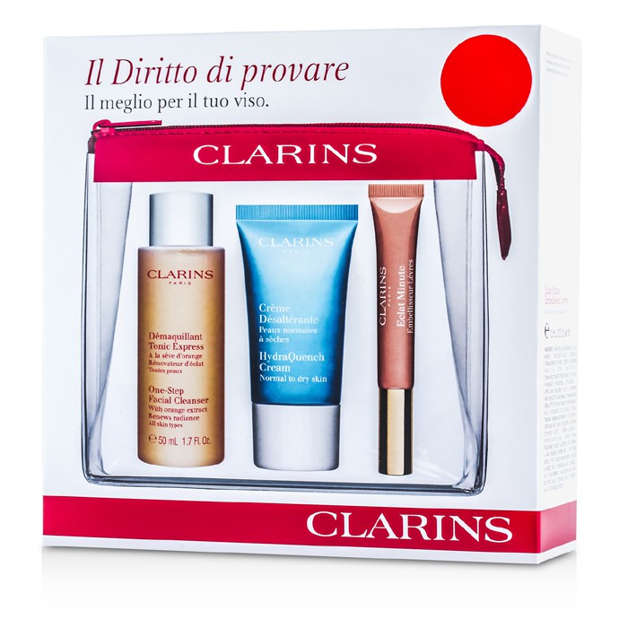 Clarins Set Perlancongan: Facial Cleanser 50ml + HydraQuench Cream 15ml + Eclat Minute 12ml 3pcsProduct Thumbnail