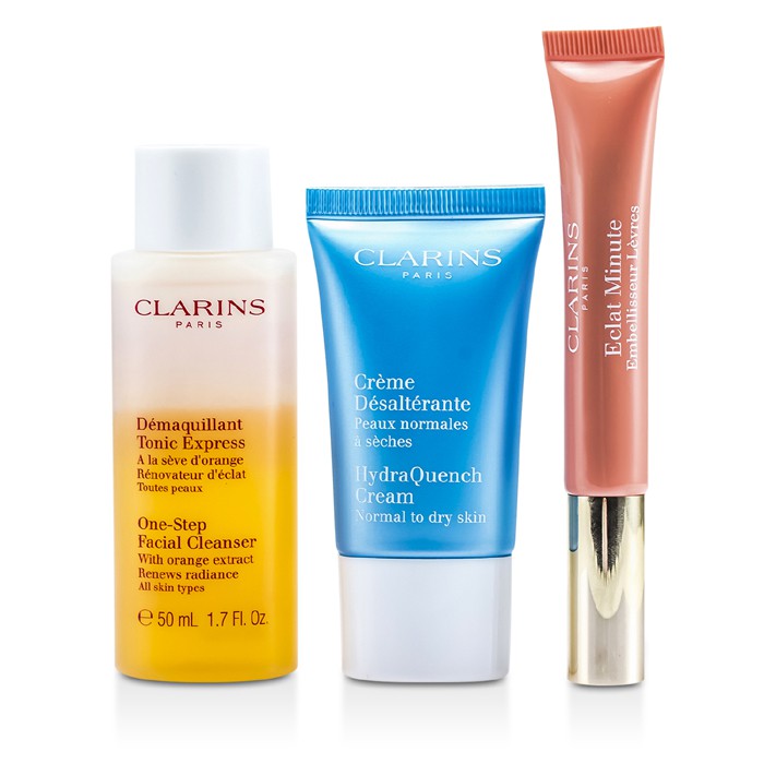 Clarins Zestaw podróżny Travel Set: Facial Cleanser 50ml + HydraQuench Cream 15ml + Eclat Minute 12ml 3pcsProduct Thumbnail