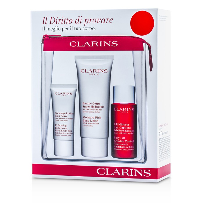 Clarins Travel Set: Body Lotion 100ml + Cellulite Control 30ml + Body Scrub 30ml 3pcsProduct Thumbnail