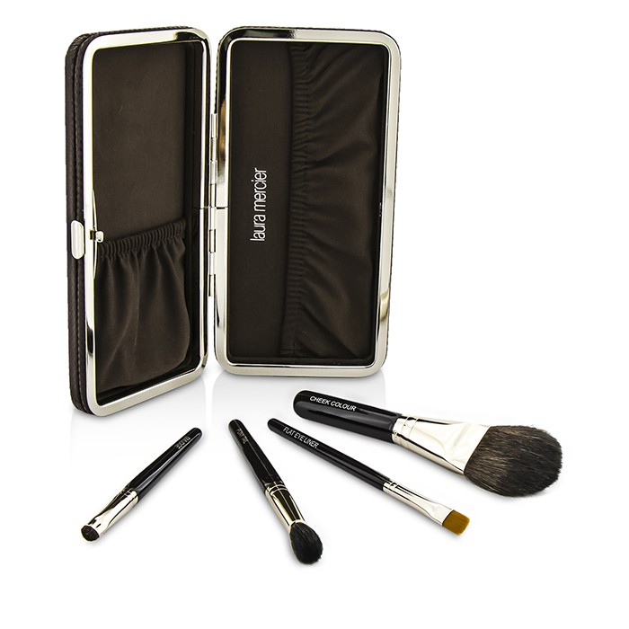 Laura Mercier Touch Up Brush Clutch For Eyes & Cheeks (4x Brush, 1x Case) 4pcs+1caseProduct Thumbnail