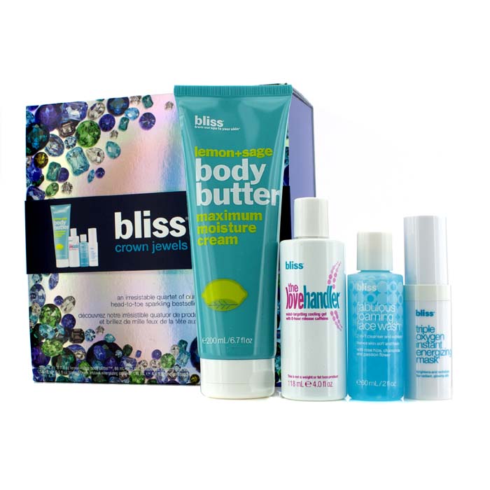 Bliss Crown Jewels Set: Body Butter 200ml + Love Handler 118ml + Triple Oxygen Instant Energizing Mask 15ml + Face Wash 60ml 4pcsProduct Thumbnail