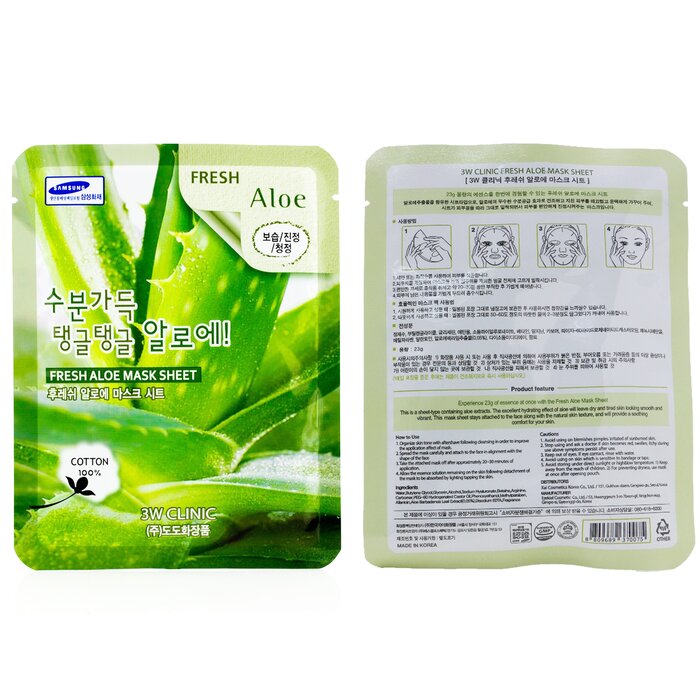 3W Clinic Mask Sheet - Fresh Aloe 10pcsProduct Thumbnail