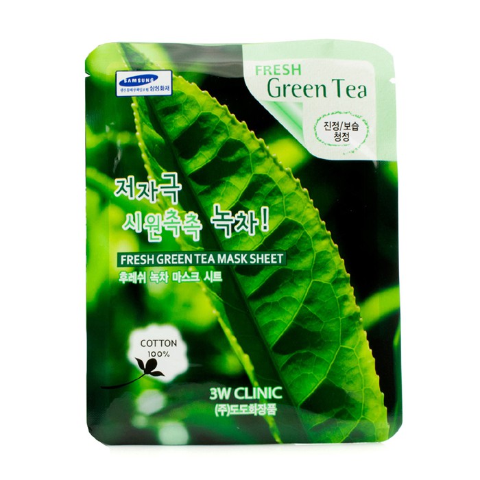 3W Clinic Mask Sheet - Masker Wajah - Fresh Green Tea 10pcsProduct Thumbnail