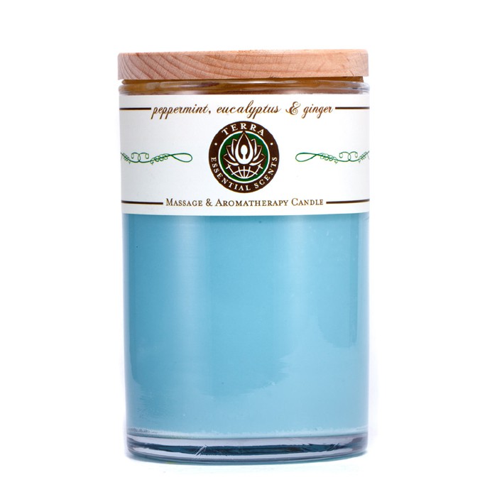 Terra Essential Scents Massage & Aromatherapy Κερί - Peppermint, Eucalyptus & Ginger 12ozProduct Thumbnail