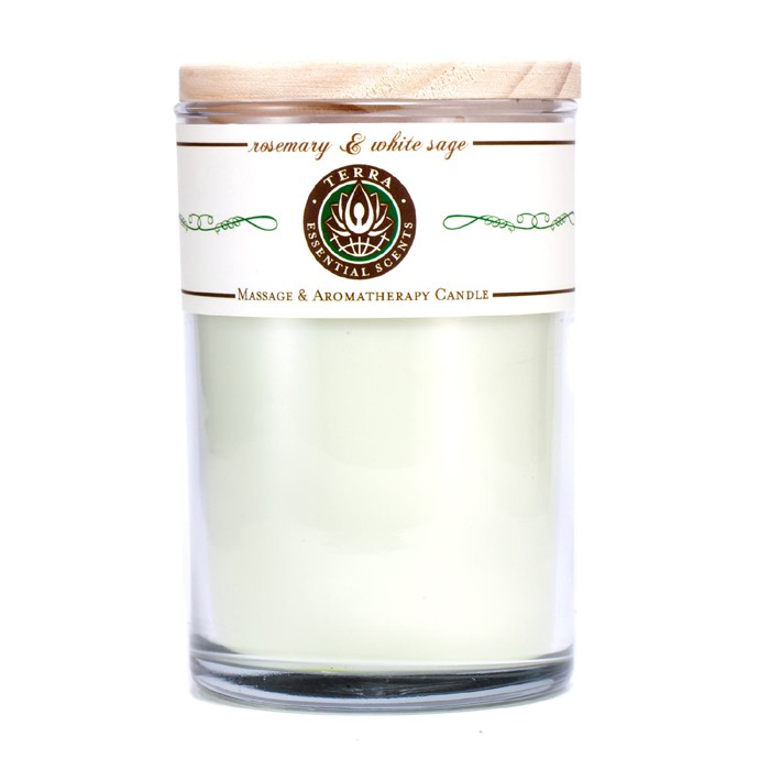 Terra Essential Scents Svíčka Masáž a aromaterapie – Rozmarýn a bílá šalvěj 350ml/12ozProduct Thumbnail
