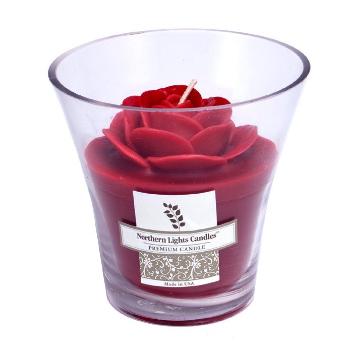 Northern Lights Candles Lumânare Premium în Vas Floral - Red Rose 5 inchProduct Thumbnail