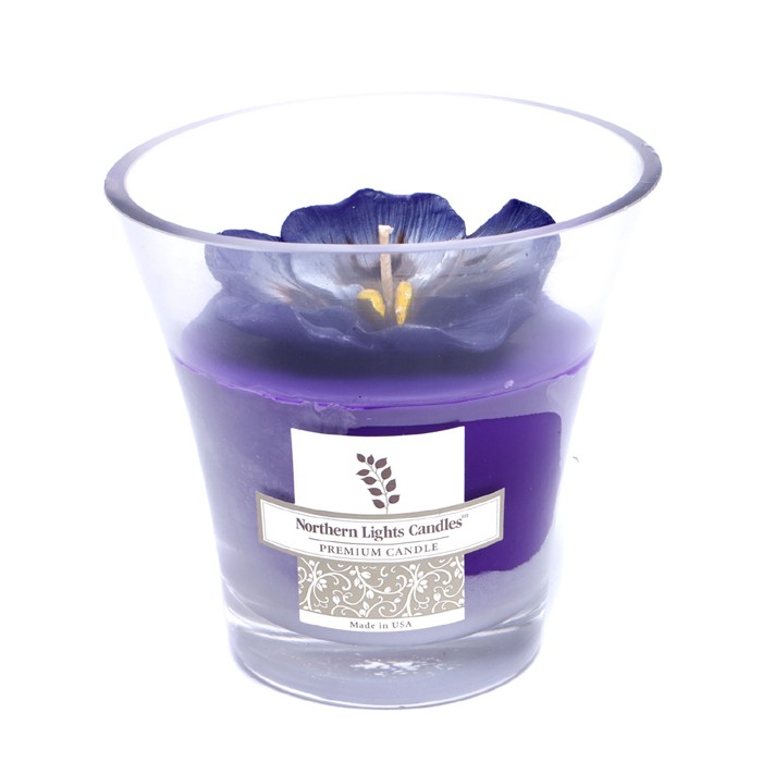 Northern Lights Candles Sviečka Premium v tvare kvetu vo váze – Fialová fialka 5 inchProduct Thumbnail