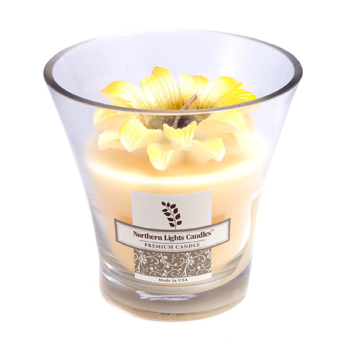 Northern Lights Candles Floral Vase premium svijeća - Yellow Big Daisy 5 inchProduct Thumbnail