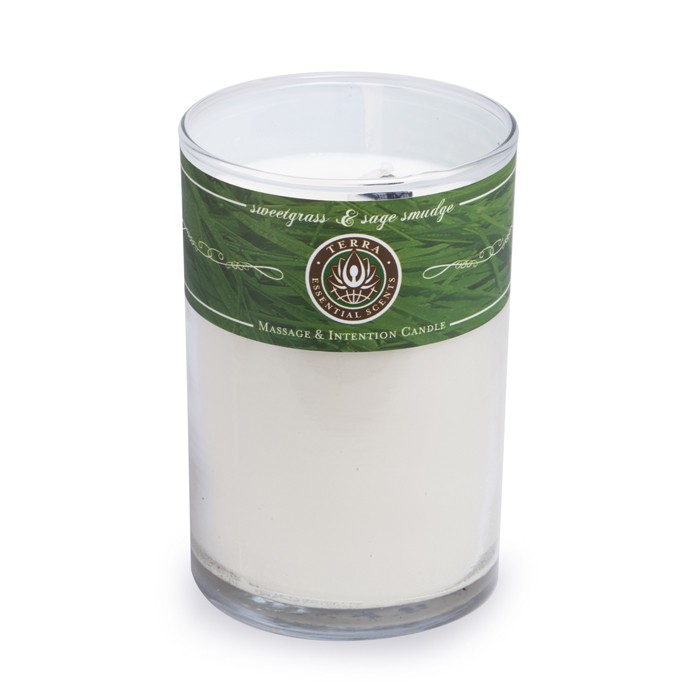 Terra Essential Scents Massage & Intention Candle - Sweetgrass & Sage Smudge 12ozProduct Thumbnail