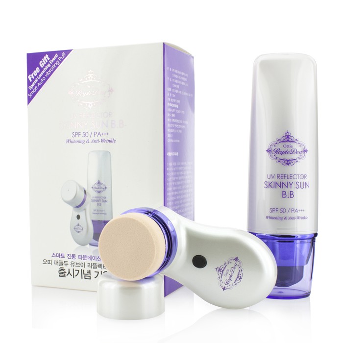 Ottie Purple Dew UV Reflector Skinny Sun BB SPF50 (with Smart Auto Vibrating Puff) 2pcsProduct Thumbnail