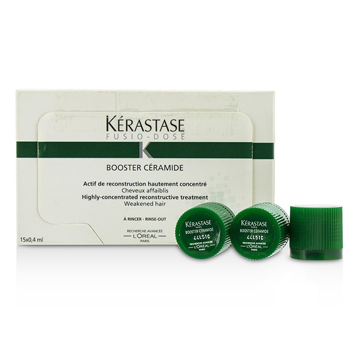 Kerastase علاج مرمم فائق التركيز Fusio-Dose Booster Ceramide (للشعر الضعيف) (علبة متضررة قليلاً) 15x0.4ml/0.13ozProduct Thumbnail
