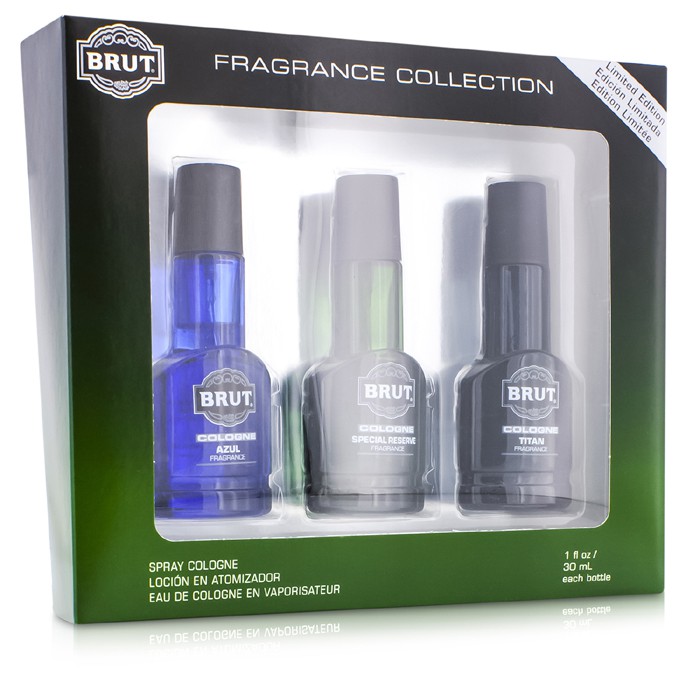 Faberge Brut Coffret: Three Assorted Eau De Cologne Spray (Glass Bottles) (Limited Edition) 3x30ml/1ozProduct Thumbnail