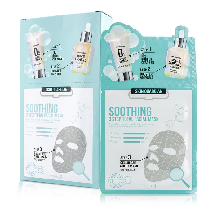 Secret A Skin Guardian 3 Step Total Facial Mask Kit - Soothing 10x29ml/0.98ozProduct Thumbnail