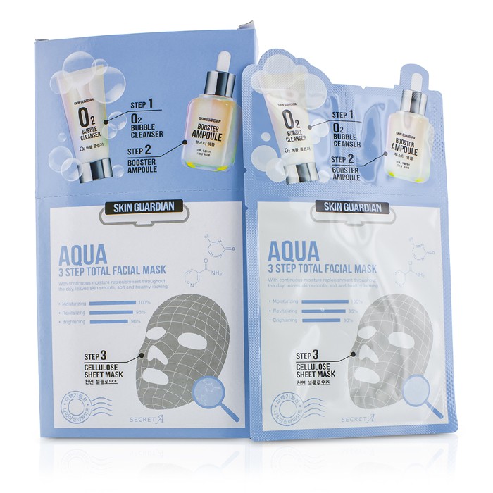 Secret A ชุดมาสก์ผิวหน้า Skin Guardian 3 Step Total Facial Mask Kit - Aqua 10x29ml/0.98ozProduct Thumbnail