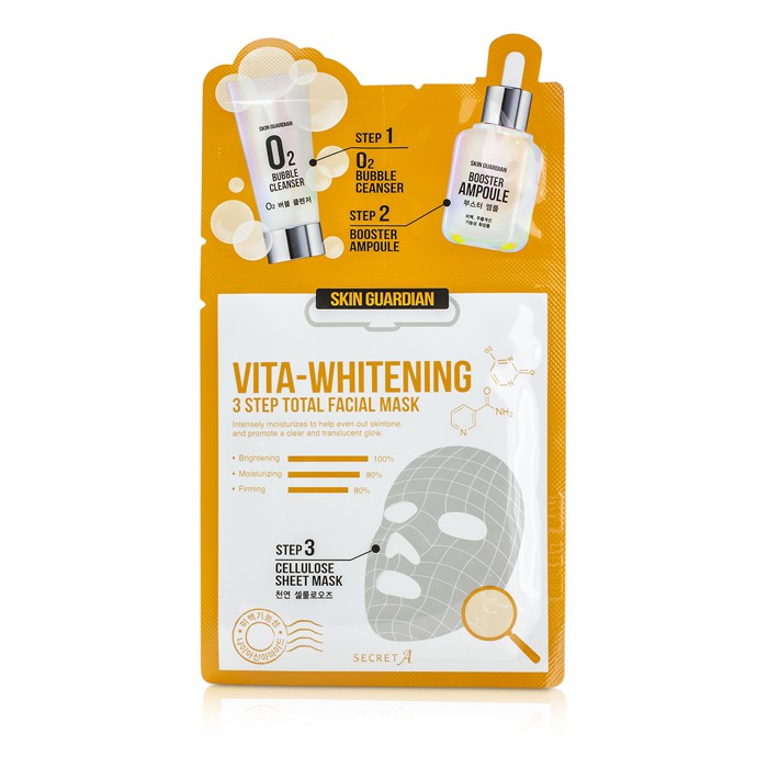 Secret A Skin Guardian 3 Step Total Facial Mask Kit - Vita-Whitening - ערכת מסיכת פנים טוטאל בשלושה שלבים - הלבנה 10x29ml/0.98ozProduct Thumbnail
