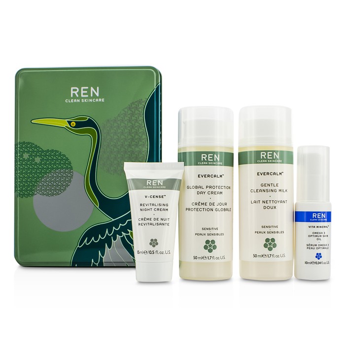 Ren Sensitive Skin Regime: Cleansing Milk 50ml/1.7oz + Day Cream 50ml/1.7oz + Skin Oil 10ml/0.34oz + Nigh Cream 15ml/0.5oz 4pcsProduct Thumbnail