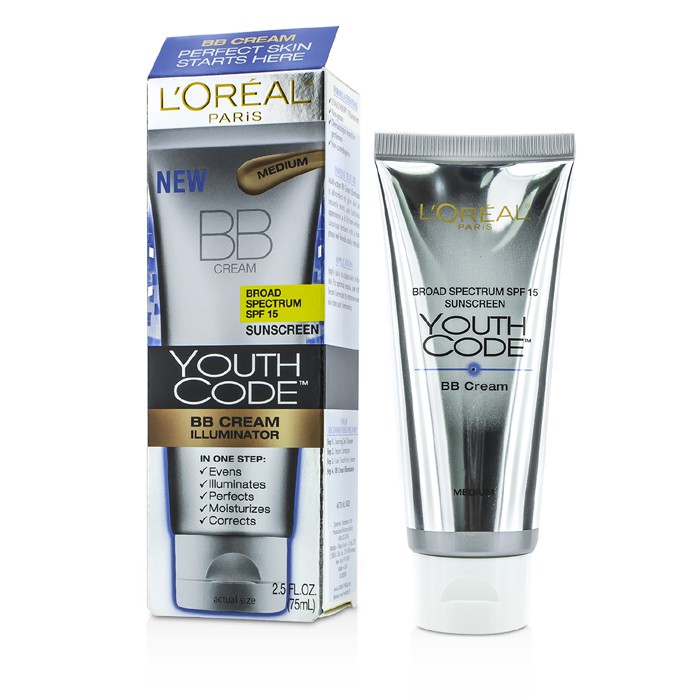 L'Oreal บีบีครีม Youth Code BB Cream Illuminator SPF 15 - Medium 75ml/2.5ozProduct Thumbnail