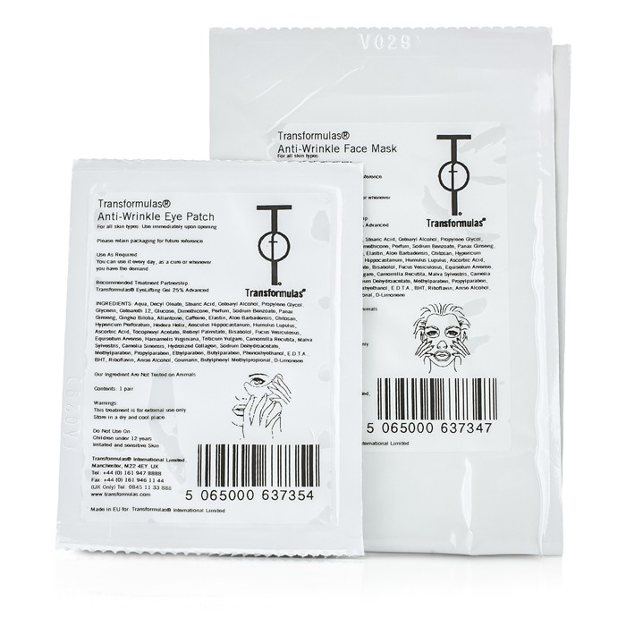 Transformulas Wrinkle Defence Mask And Patch Kit: 1x Facial Mask, 1x Eye Patches 2pcsProduct Thumbnail