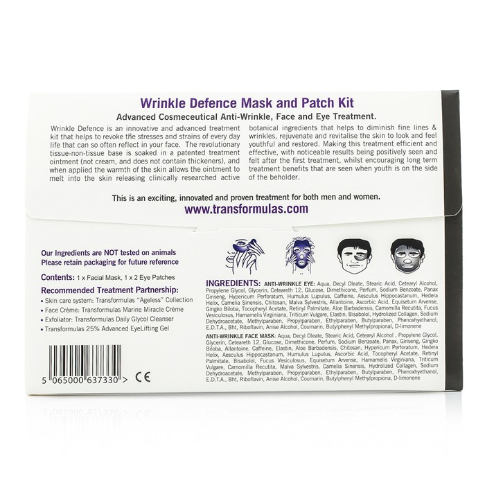 Transformulas Wrinkle Defence Mască şi Plasture Trusă: 1x Mască Facială, 1x Plasturi pentru Ochi 2pcsProduct Thumbnail