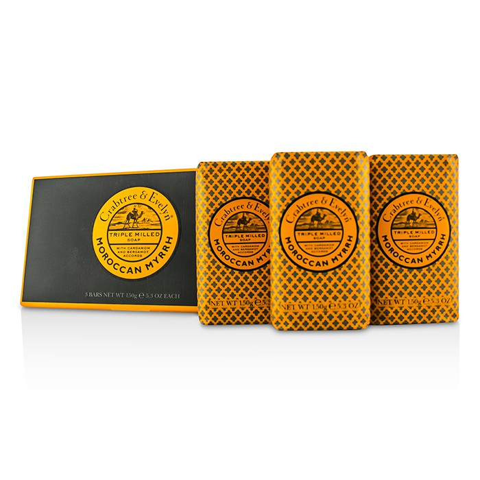 Crabtree & Evelyn 瑰珀翠  Moroccan Myrrh Triple Milled Soap 3x(150g/5.3oz)Product Thumbnail