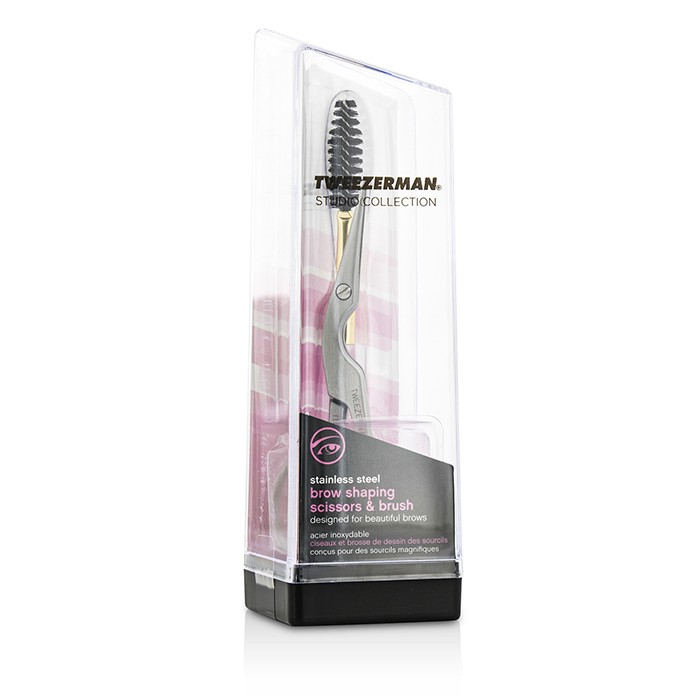 Tweezerman Stainless Steel Brow Shaping Scissors & Brush (Studio Collection) 2pcsProduct Thumbnail