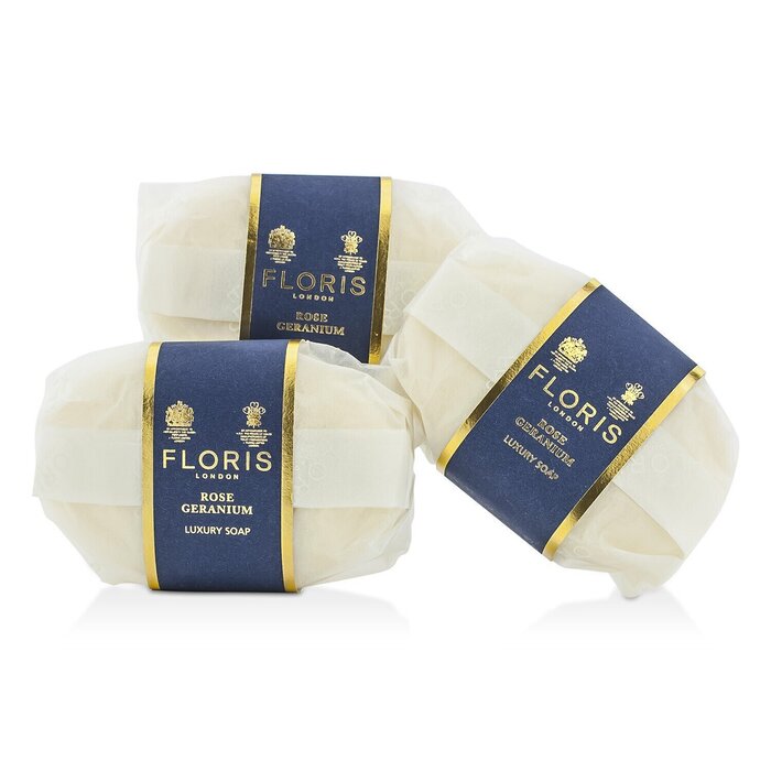 Floris 佛羅瑞斯 玫瑰天竺葵香皂 Rose Geranium Luxury Soap 3x100g/3.5ozProduct Thumbnail